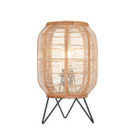Zaire 1-Light Handmade Wood & Natural Linen Table Lamp