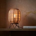 Zaire 1-Light Handmade Wood & Natural Linen Table Lamp