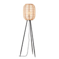 Zaire 1-Light Handmade Wood & Natural Linen Floor Lamp