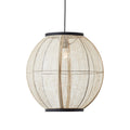 Zaire 1-Light Handmade Wood & Natural Linen Large Pendant Light