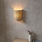 Longshore Natural Seagrass Wall Light with Matt Black Accents