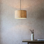 Longshore Natural Seagrass Pendant Light with Matt Black Accents