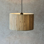 Longshore Natural Seagrass Pendant Light with Matt Black Accents
