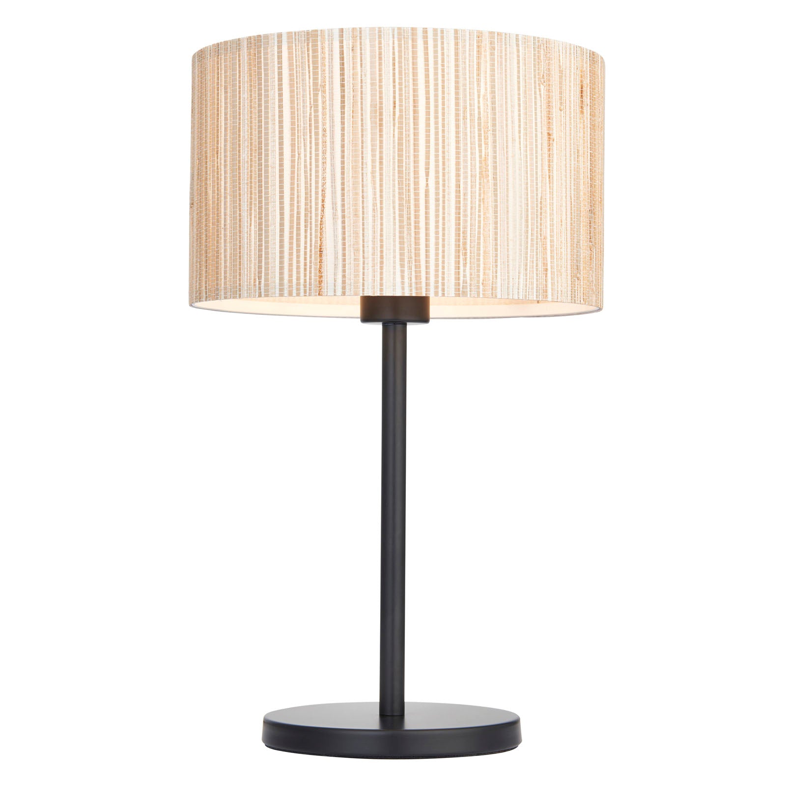 Longshore Natural Seagrass Table Lamp with Matt Black Accents