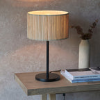 Longshore Natural Seagrass Table Lamp with Matt Black Accents
