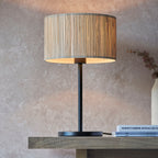 Longshore Natural Seagrass Table Lamp with Matt Black Accents