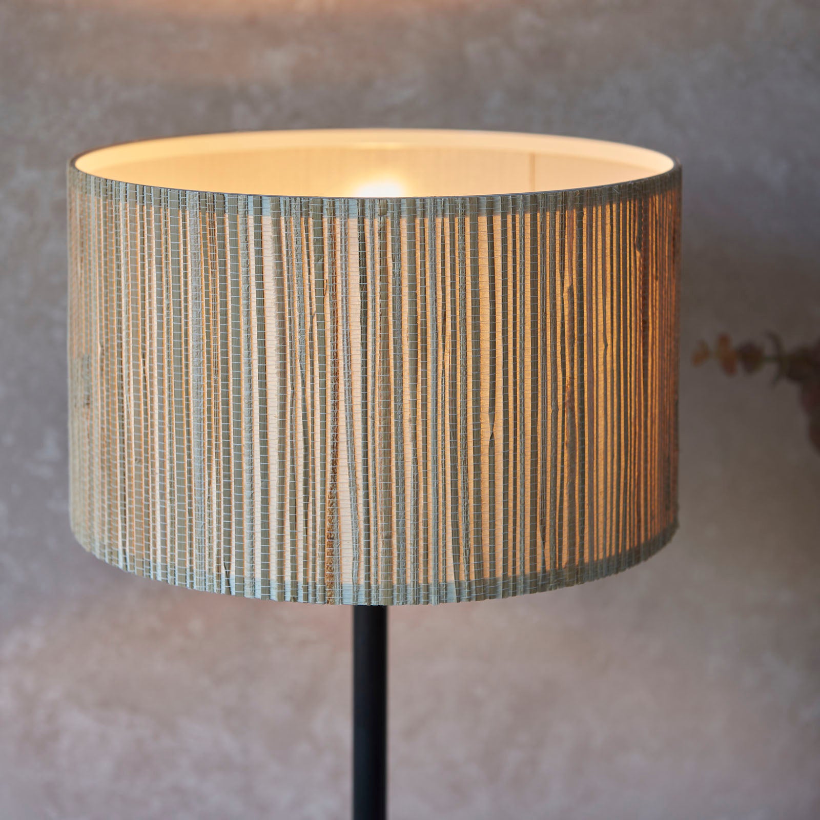 Longshore Natural Seagrass Table Lamp with Matt Black Accents