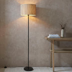 Longshore Natural Seagrass Floor Lamp with Matt Black Accents