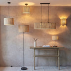 Longshore Natural Seagrass Floor Lamp with Matt Black Accents