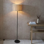 Longshore Natural Seagrass Floor Lamp with Matt Black Accents