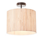 Longshore Natural Seagrass Semi-Flush Ceiling Light with Matt Black Accents