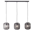 Mathias 3-Light Dark Bamboo Pendant Light