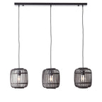 Mathias 3-Light Dark Bamboo Pendant Light