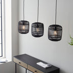 Mathias 3-Light Dark Bamboo Pendant Light