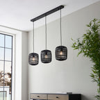 Mathias 3-Light Dark Bamboo Pendant Light