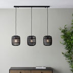 Mathias 3-Light Dark Bamboo Pendant Light