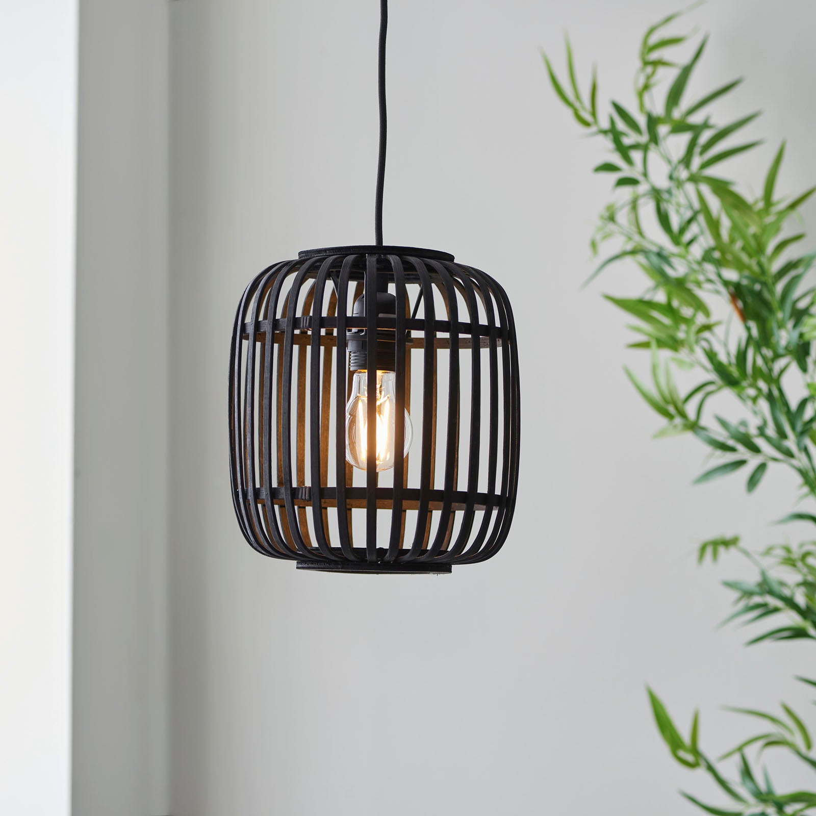 Mathias Dark Bamboo Pendant Light