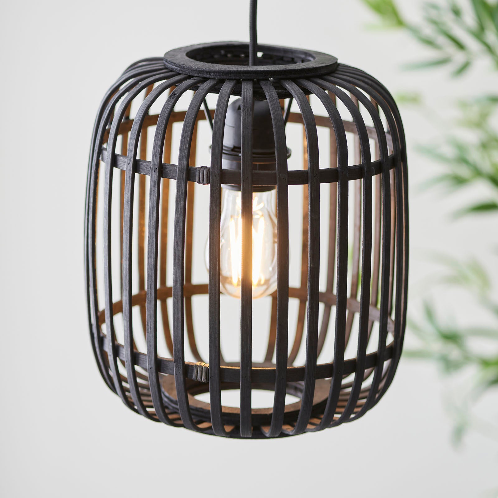 Mathias Dark Bamboo Pendant Light