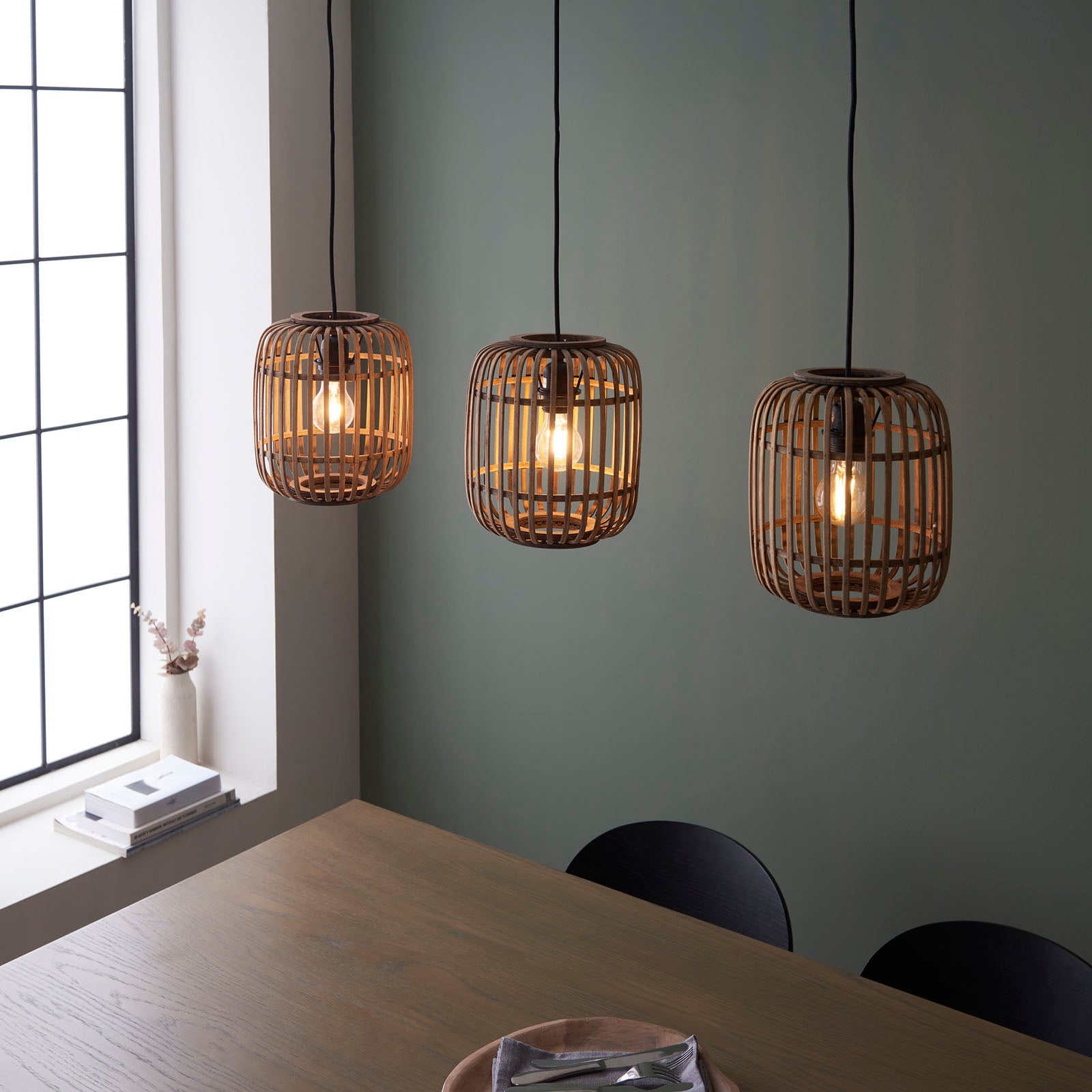Mathias 3-Light Light Bamboo Pendant Light