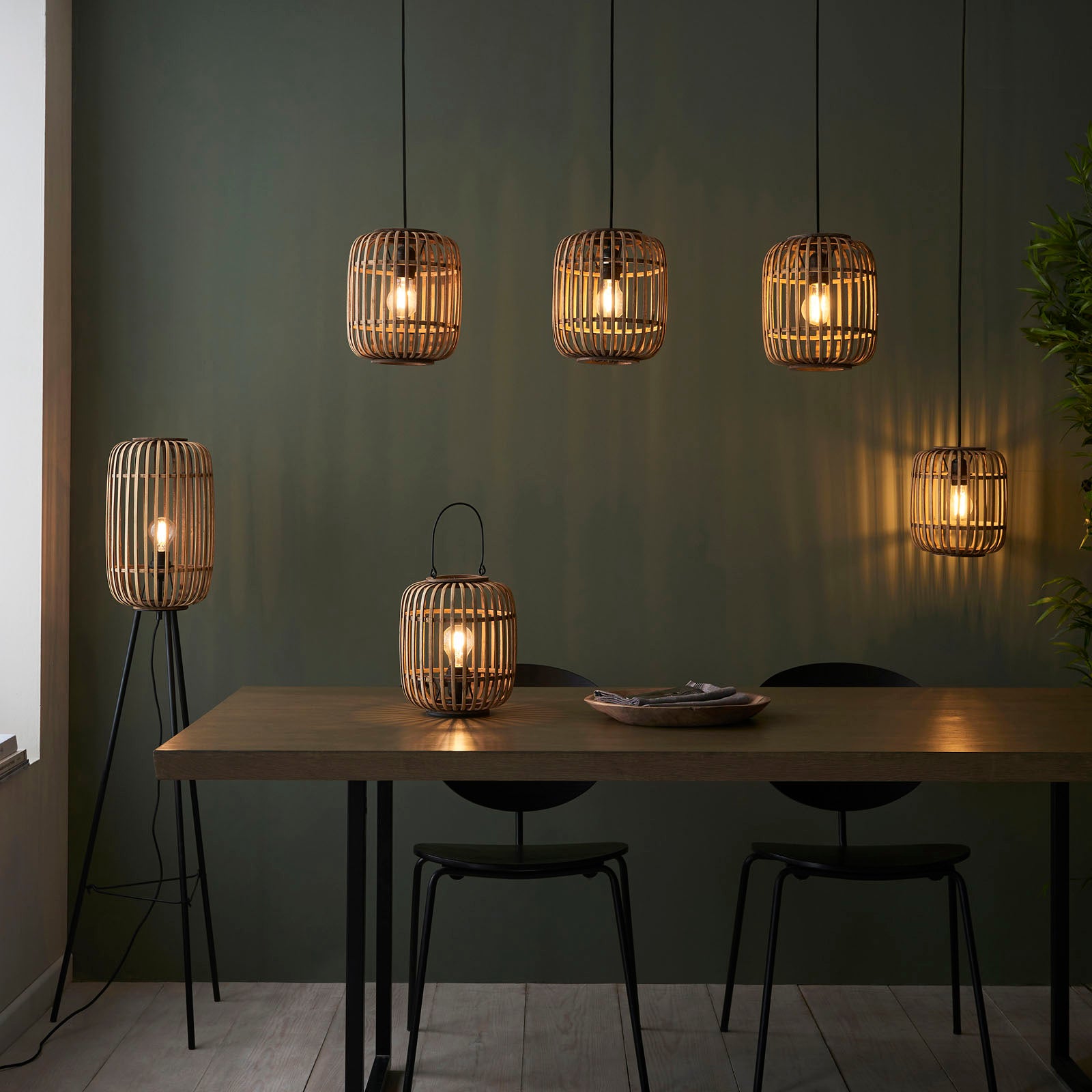 Mathias 3-Light Light Bamboo Pendant Light