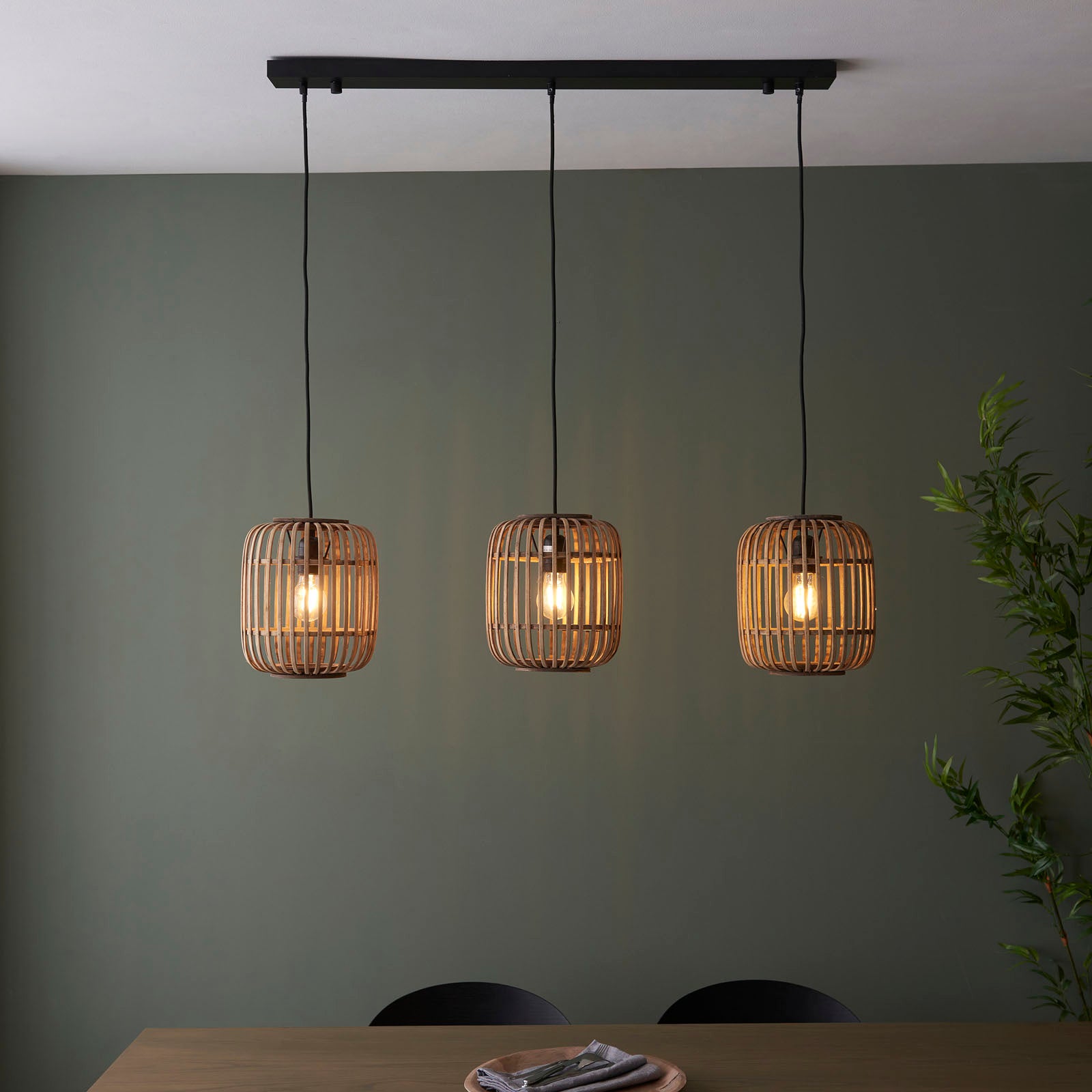 Mathias 3-Light Light Bamboo Pendant Light