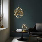 Muni LED Pendant Light with Gold Finish and Mixed Sphere Design 480mm