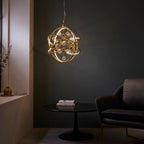 Muni LED Pendant Light with Gold Finish and Mixed Sphere Design 480mm