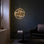 Muni LED Pendant Light with Gold Finish and Mixed Sphere Design 480mm