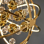 Muni LED Pendant Light with Gold Finish and Mixed Sphere Design 480mm