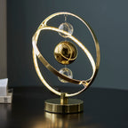 Muni LED Gold Table Lamp with Mixed Sphere Design