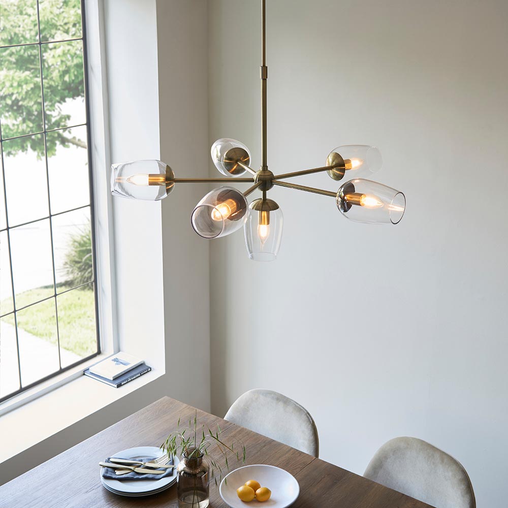 Maeve 6Lt Pendant - Antique Brass