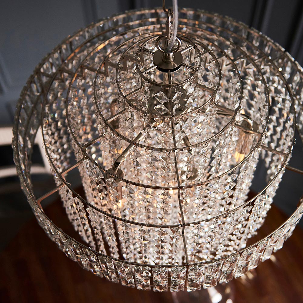 Beatrice 7 Light Tiered Pendant - Chrome
