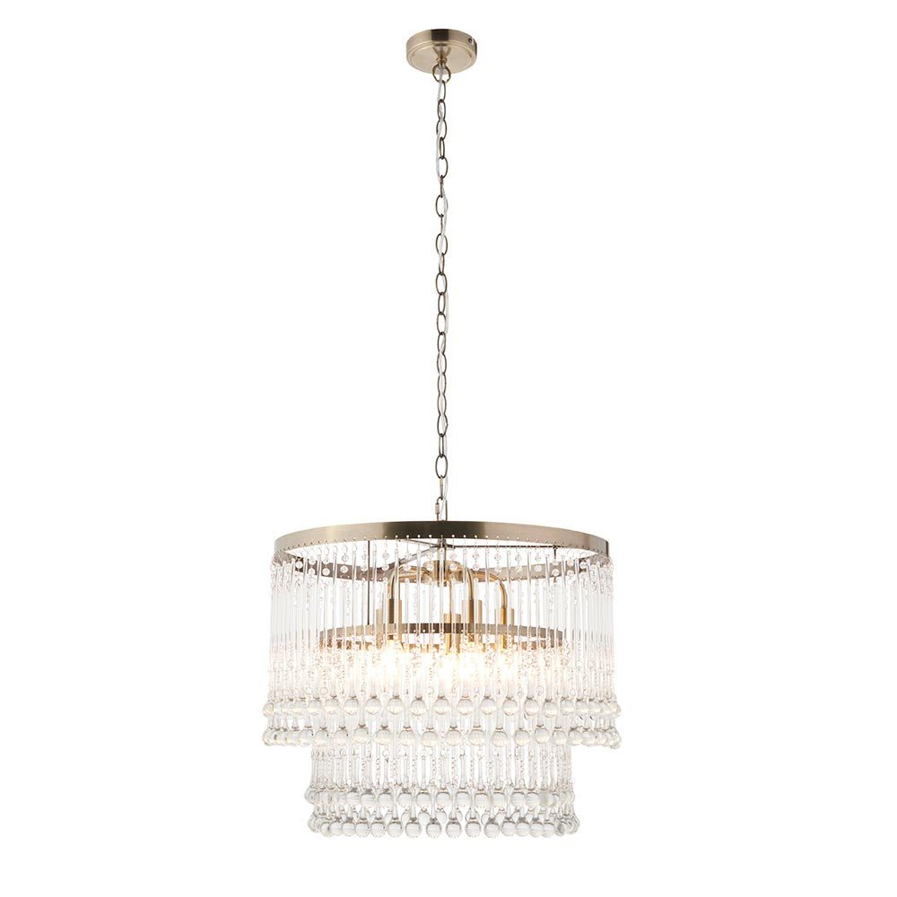 Genevieve 5 Light Pendant Antique Brass