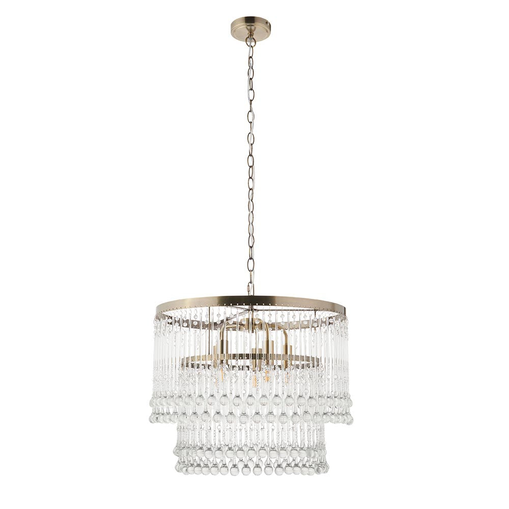 Genevieve 5 Light Pendant Antique Brass