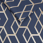 Archetype Navy & Gold Wallpaper
