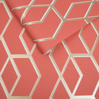 Archetype Coral & Gold Wallpaper
