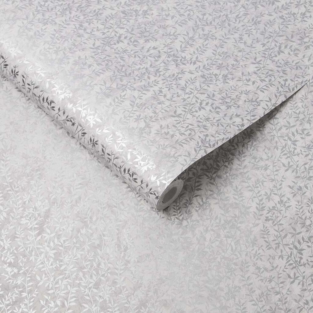 Botany Silver Wallpaper