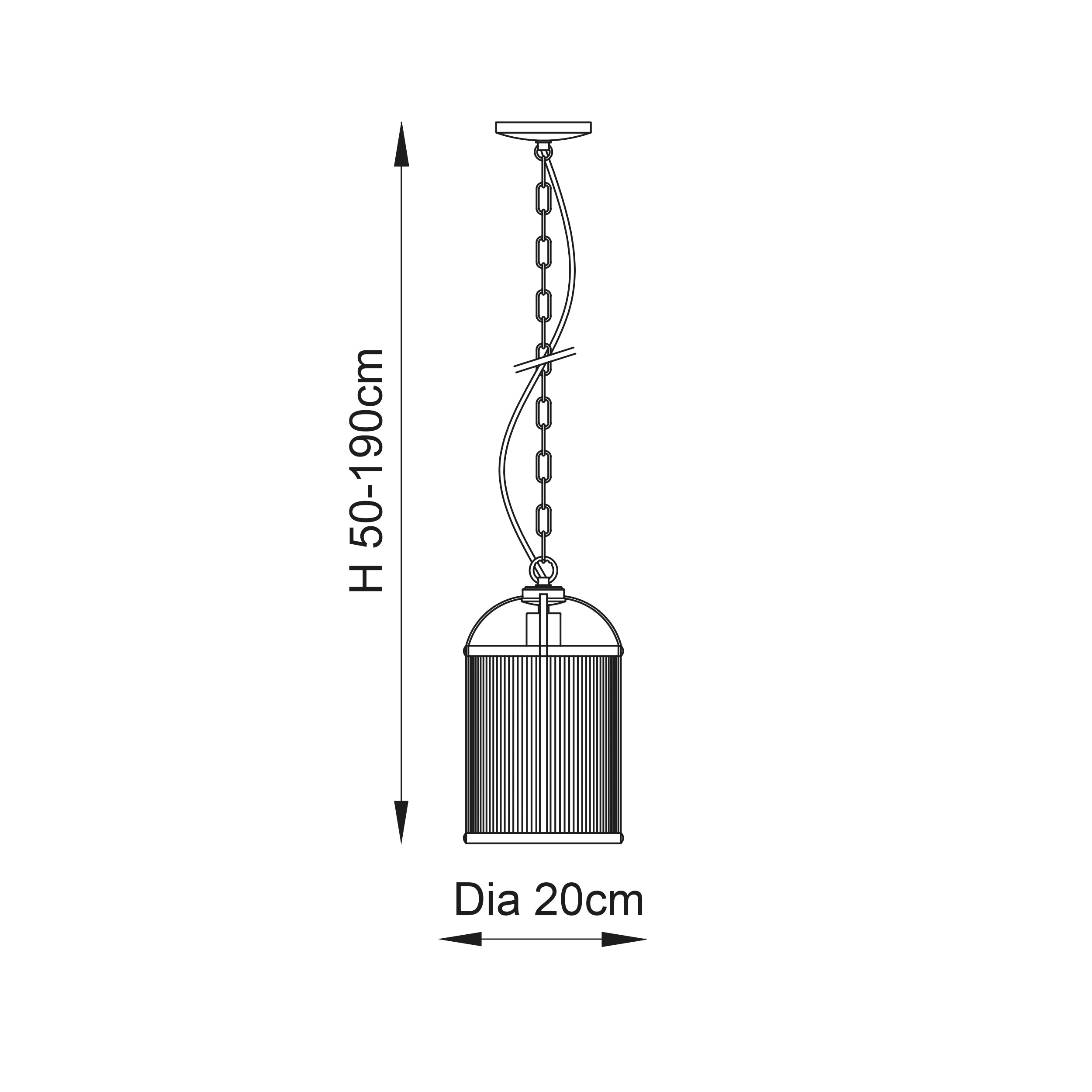 Lambeth Ribbed 1lt Pendant