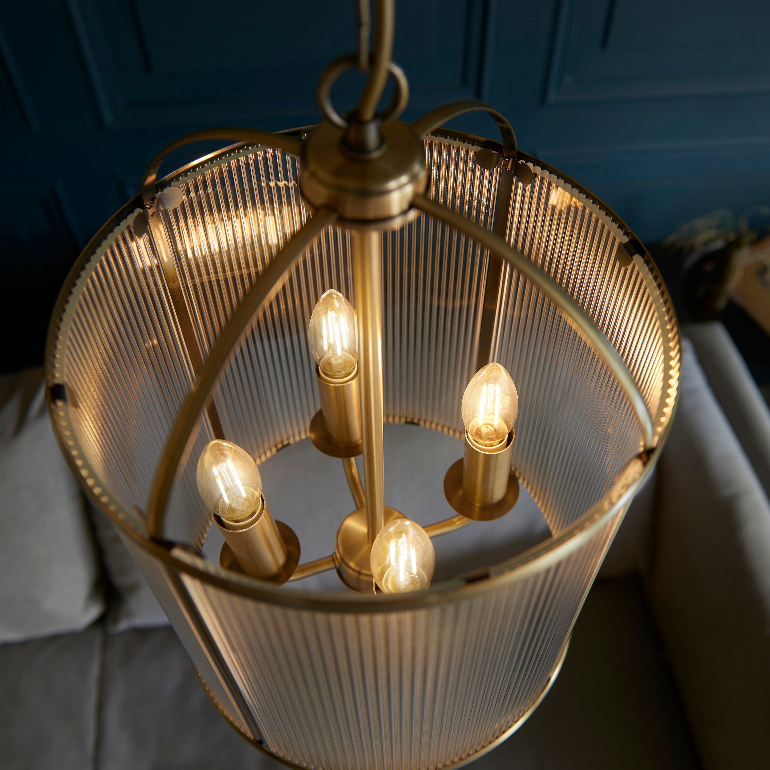 Lambeth Ribbed 4lt Pendant