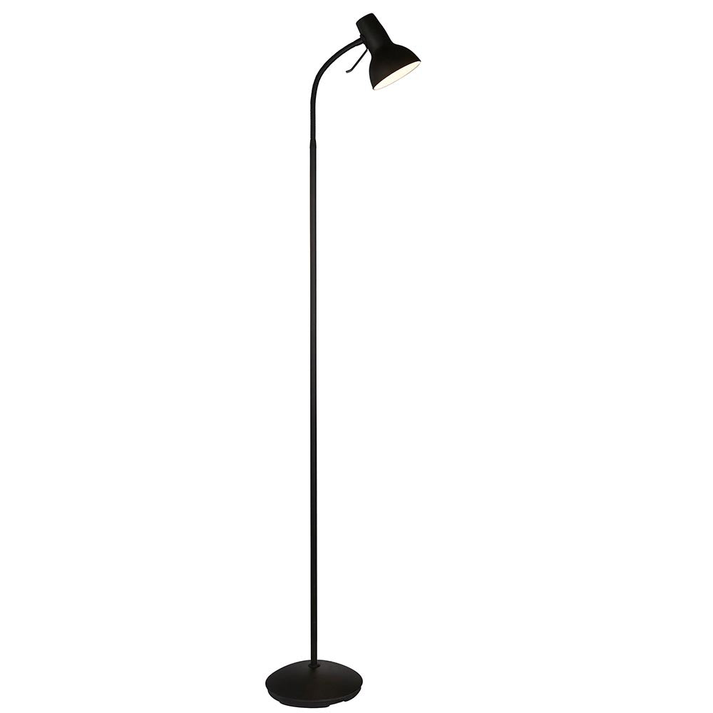Amalfi 1-Light Reading Floor Lamp: Adjustable Head (Black)