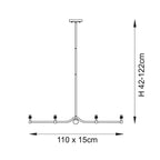 Santiago 4 Light Bar Pendant Aged Brass