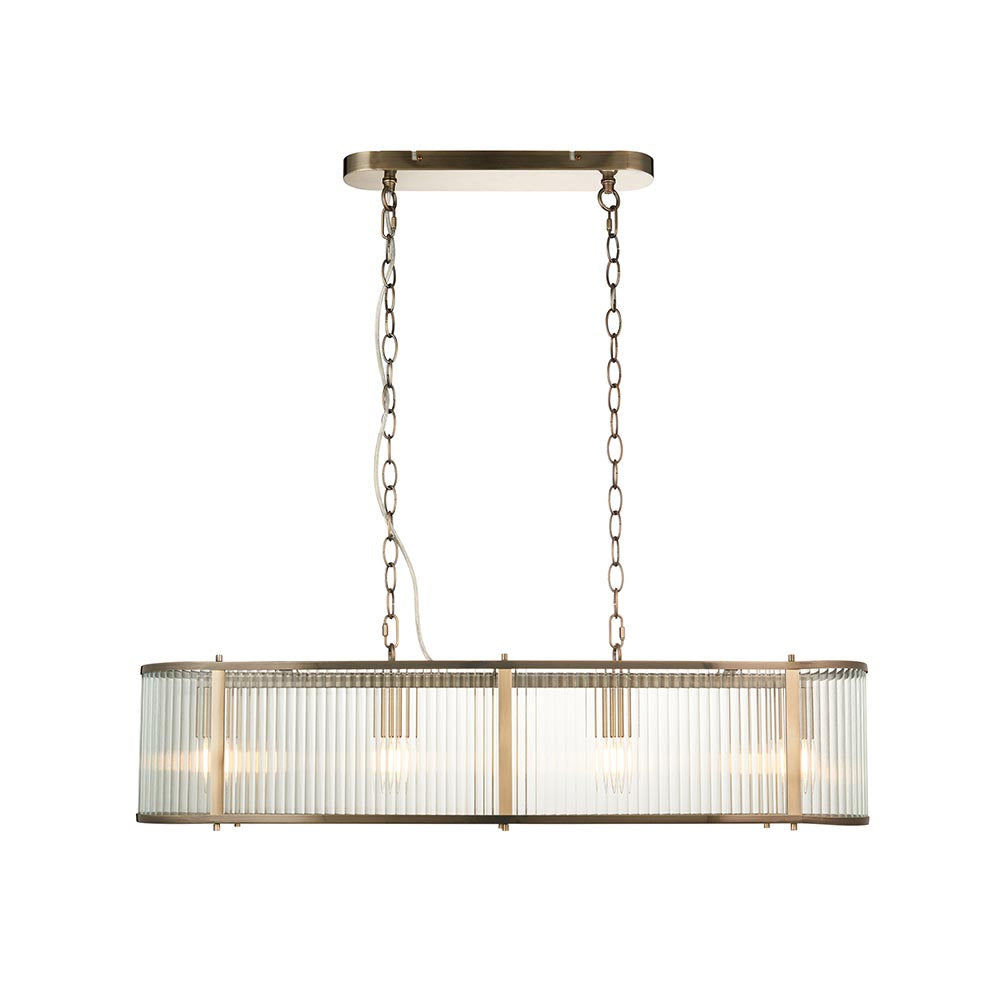 Ridgeton 4 Light Antique Brass Bar Pendant