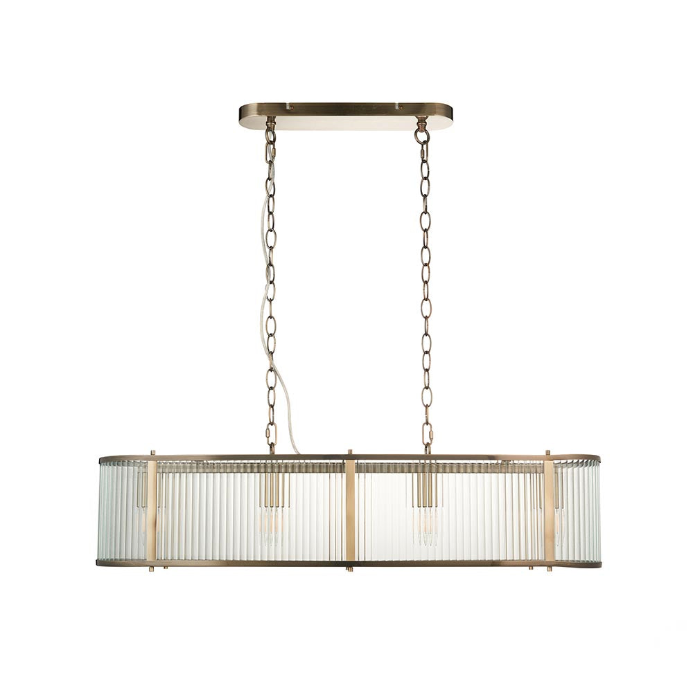 Ridgeton 4 Light Antique Brass Bar Pendant