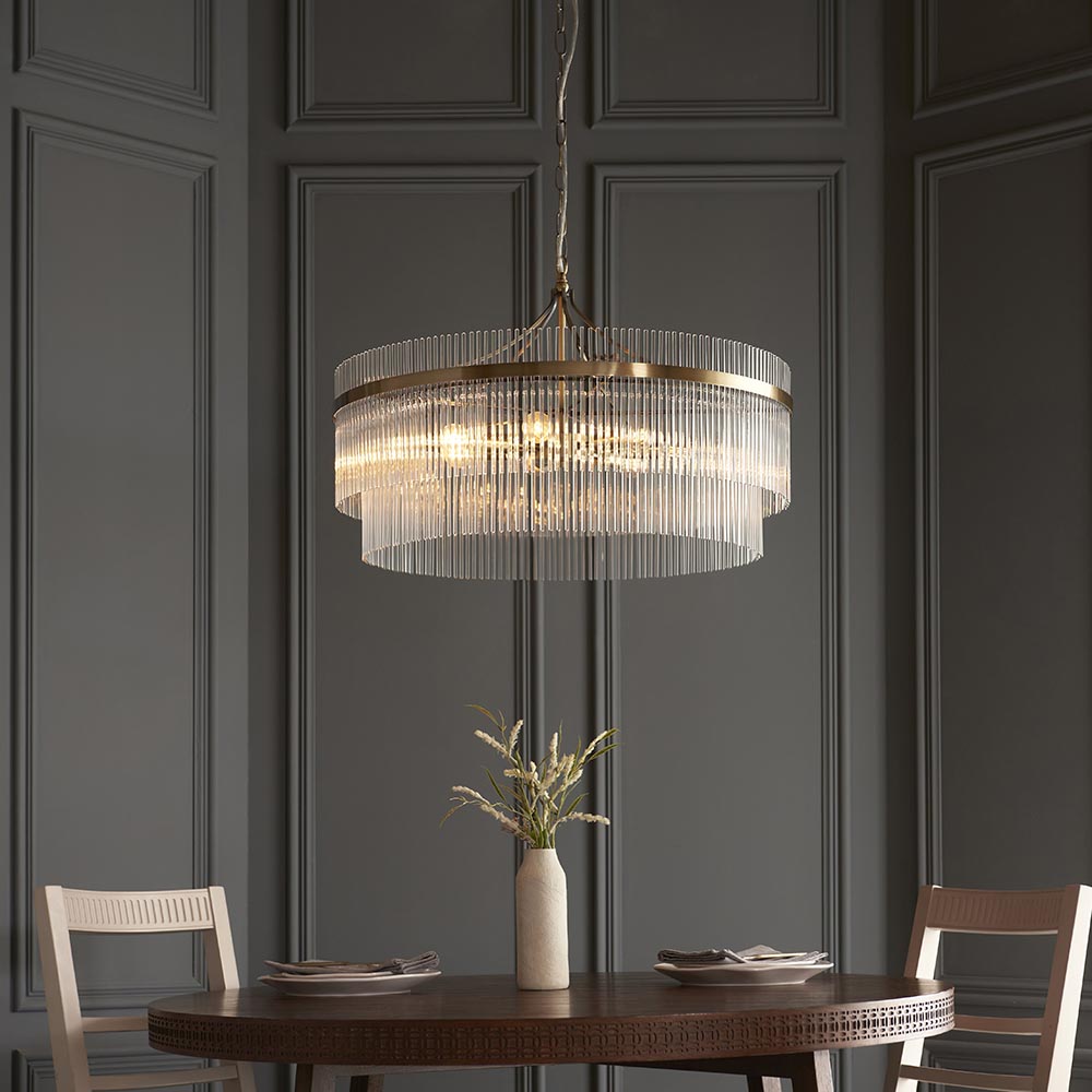Marietta Grand 7lt Pendant Antique Brass | Lumination