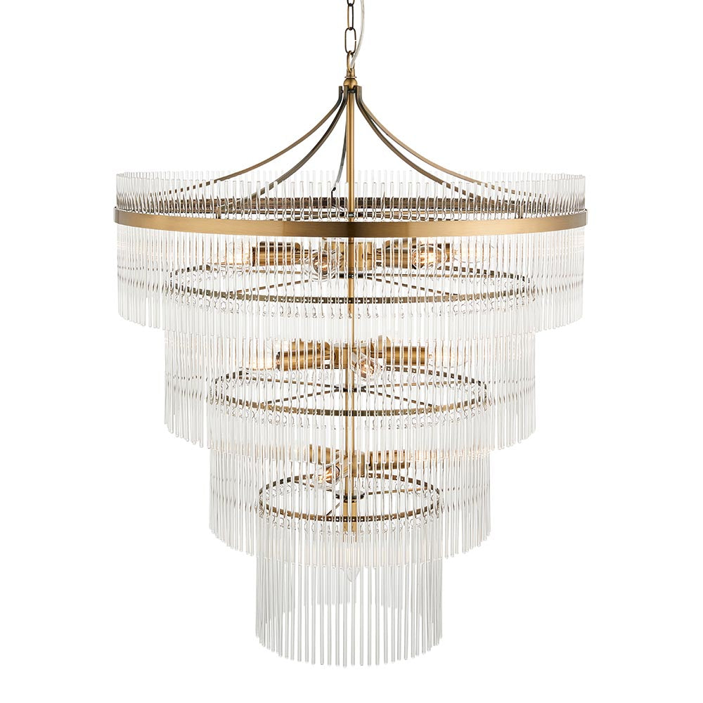 Marietta 16lt Tiered Pendant Antique Brass
