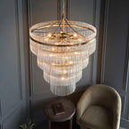 Marietta 16lt Tiered Pendant Antique Brass