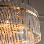 Marietta 16lt Tiered Pendant Antique Brass
