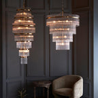 Marietta 16lt Tiered Pendant Antique Brass