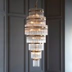 Marietta Grand 21lt Tiered Pendant Antique Brass