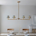 Santiago & Ripple 16cm 4lt Linear Pendant Blue Shade